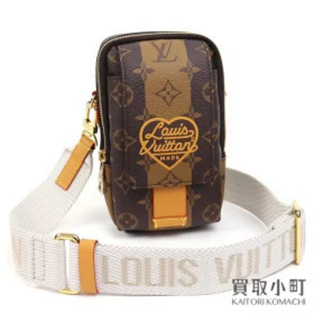 Louis Vuitton Double Phone Pouch Clutch LV Monogram Stripe Multi Pochette